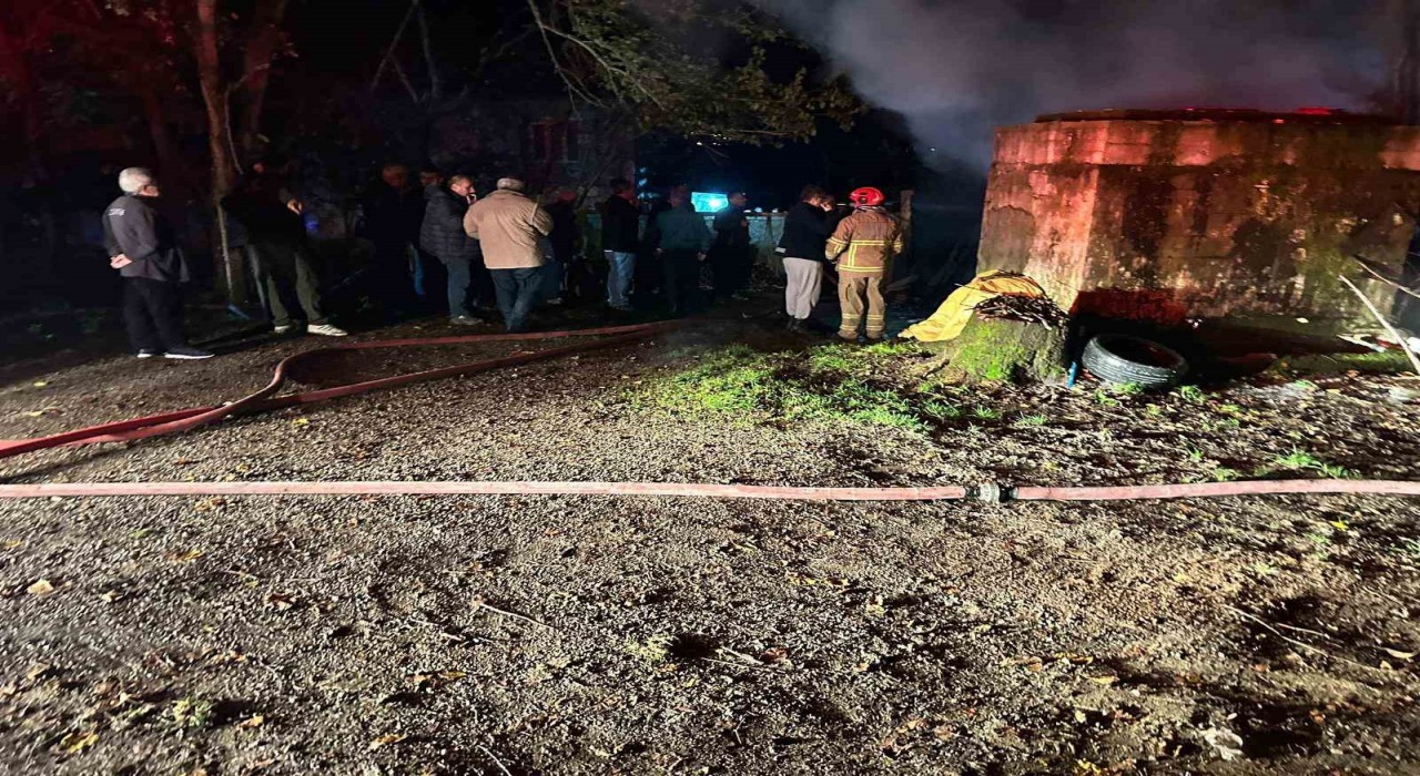 Bartında yıldırım düştü: 2 araç yandı