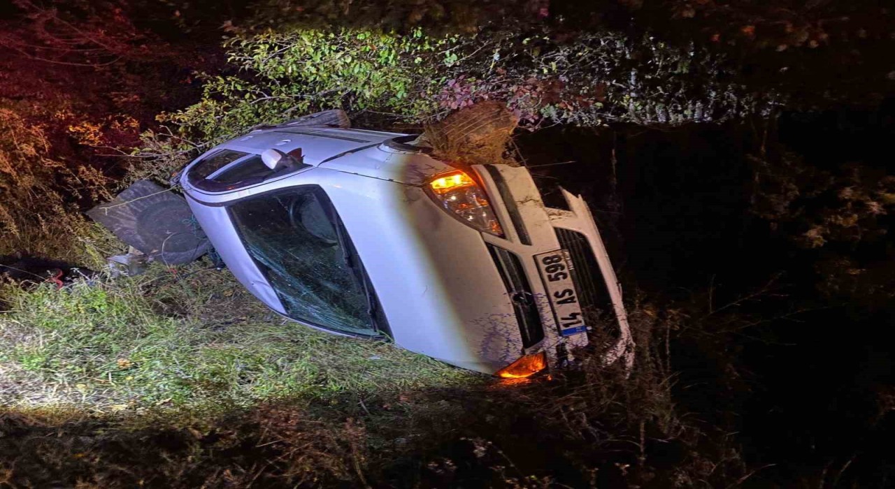 Boluda otomobil takla attı: Yaralı sürücü ehliyetsiz çıktı