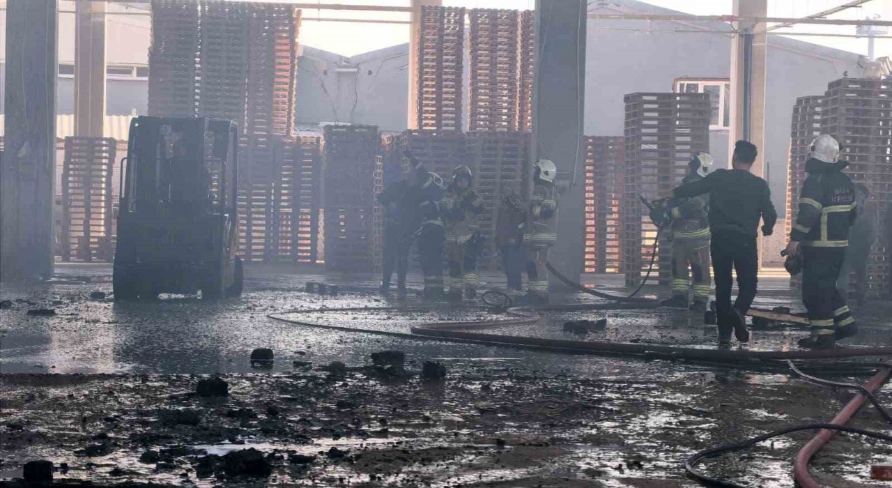 Bursada palet fabrikası alevlere teslim oldu