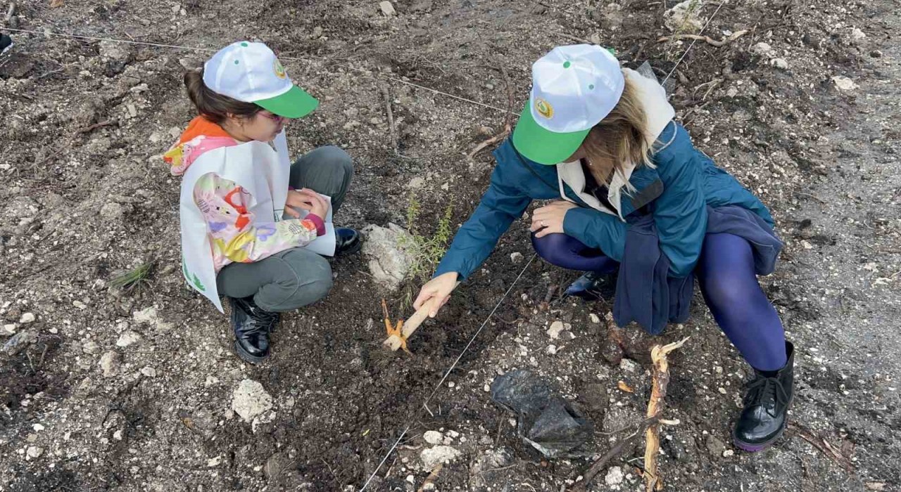 Çanakkalede Milli Ağaçlandırma Günü çerçevesinde fidanlar toprakla buluştu