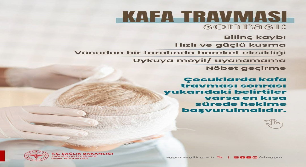 Çocuklarda kafa travmasına dikkat