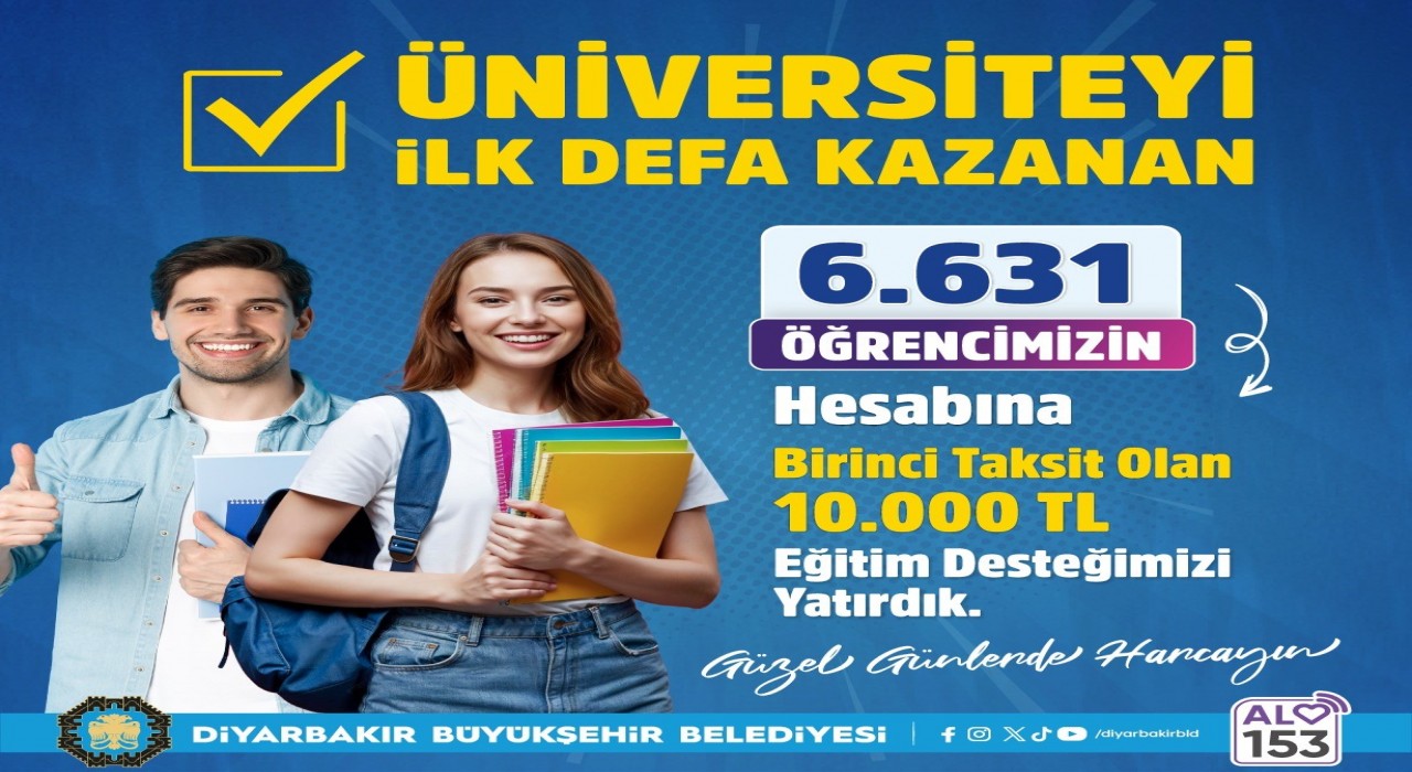 DBBden üniversiteyi ilk kez kazanan 6 bin 631 öğrenciye eğitim desteği