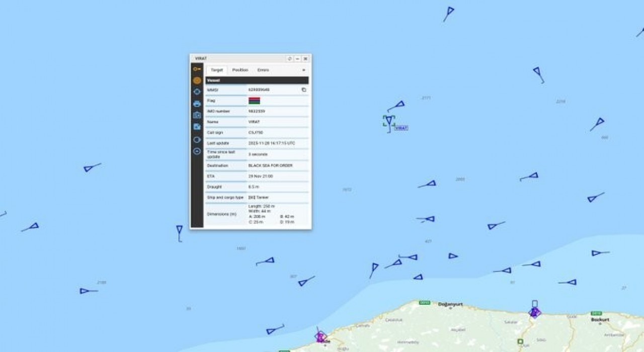 Denizcilik Genel Müdürlüğü: Karadenizde VIRAT isimli tanker isabet aldığını bildirdi, 20 personelin durumu iyi
