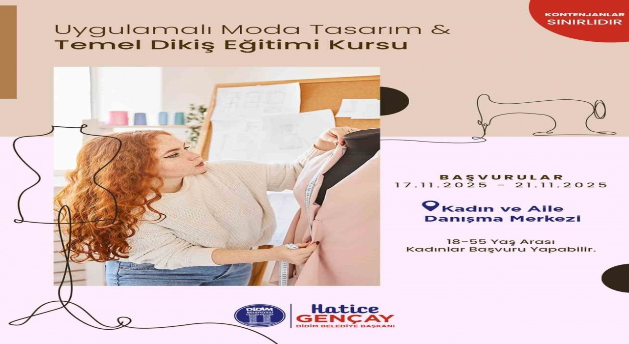 Didim Belediyesinden kadınlara özel moda tasarım ve dikiş eğitimi