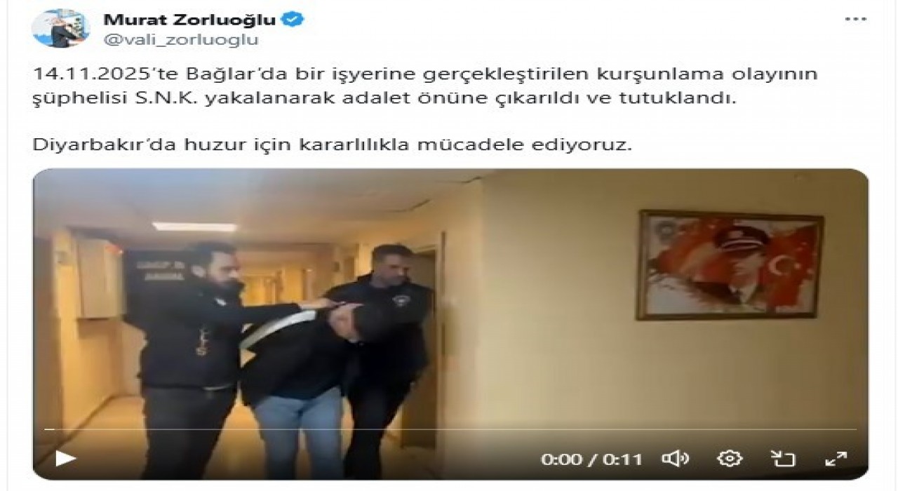 Diyarbakırda bir iş yerini kurşunlayan şahıs yakalandı