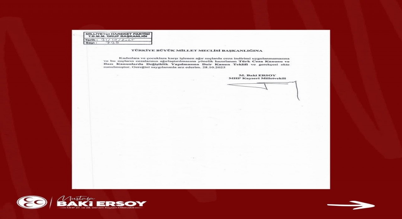 Ersoydan kadınlara ve çocuklara yönelik işlenen şiddet hakkında kanun teklifi