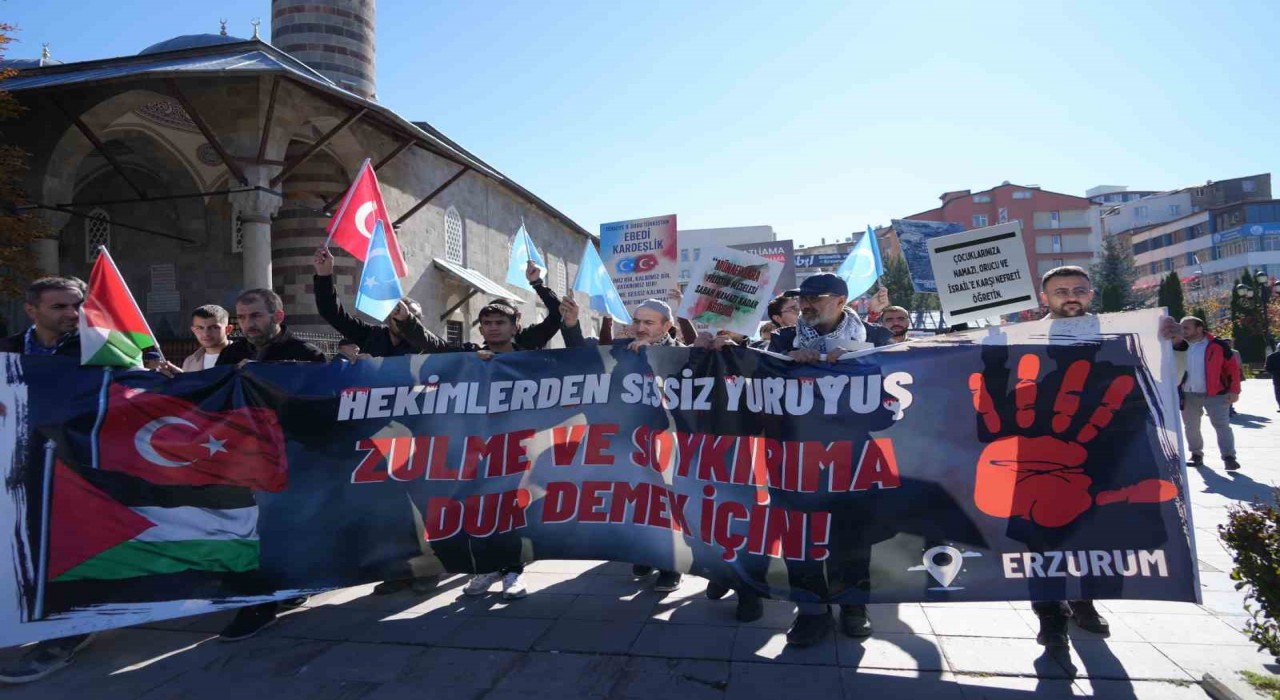 Erzurumda sağlıkçıların 103 haftalık yürüyüşü sürüyor