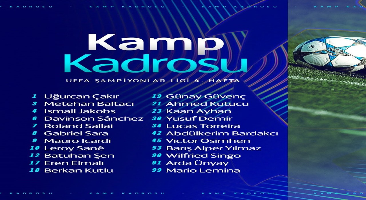Galatasarayın, Ajax maçı kamp kadrosu belli oldu