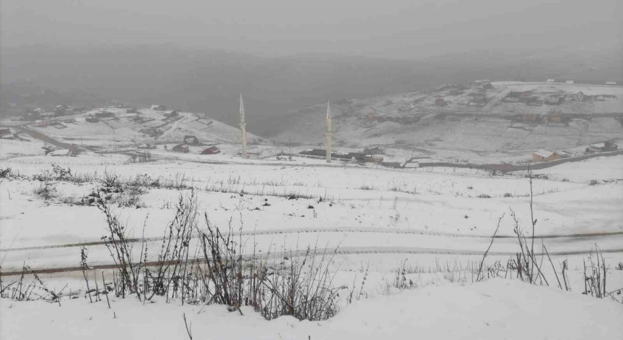 Gümüşhanenin yüksek kesimleri beyaza büründü