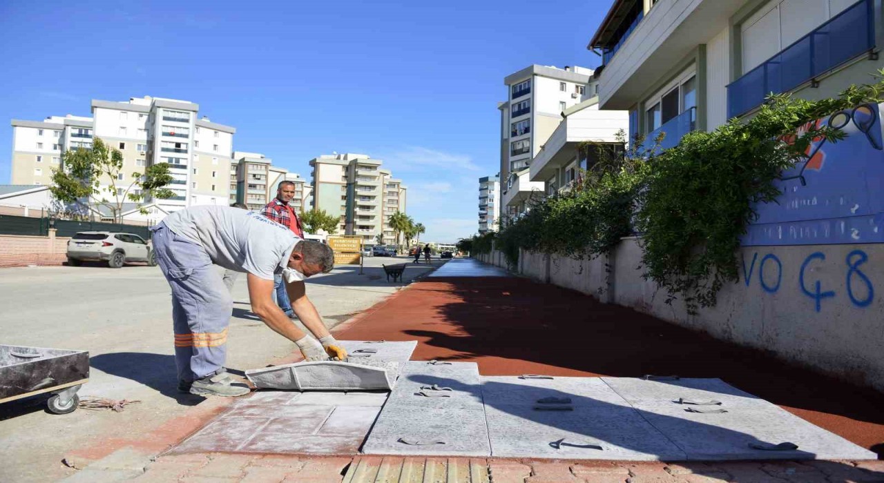 Güzelobada kaldırım çalışması tamamlandı