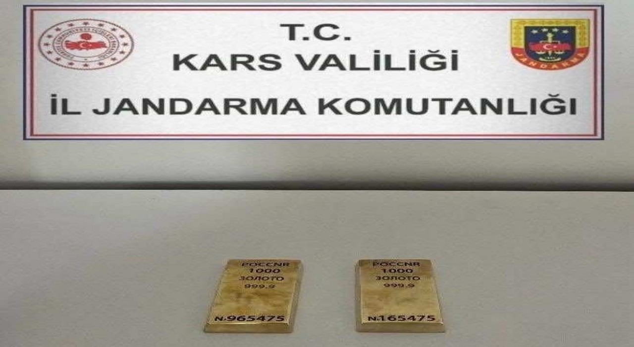 Karsta 2 kilo külçe altın ele geçirildi