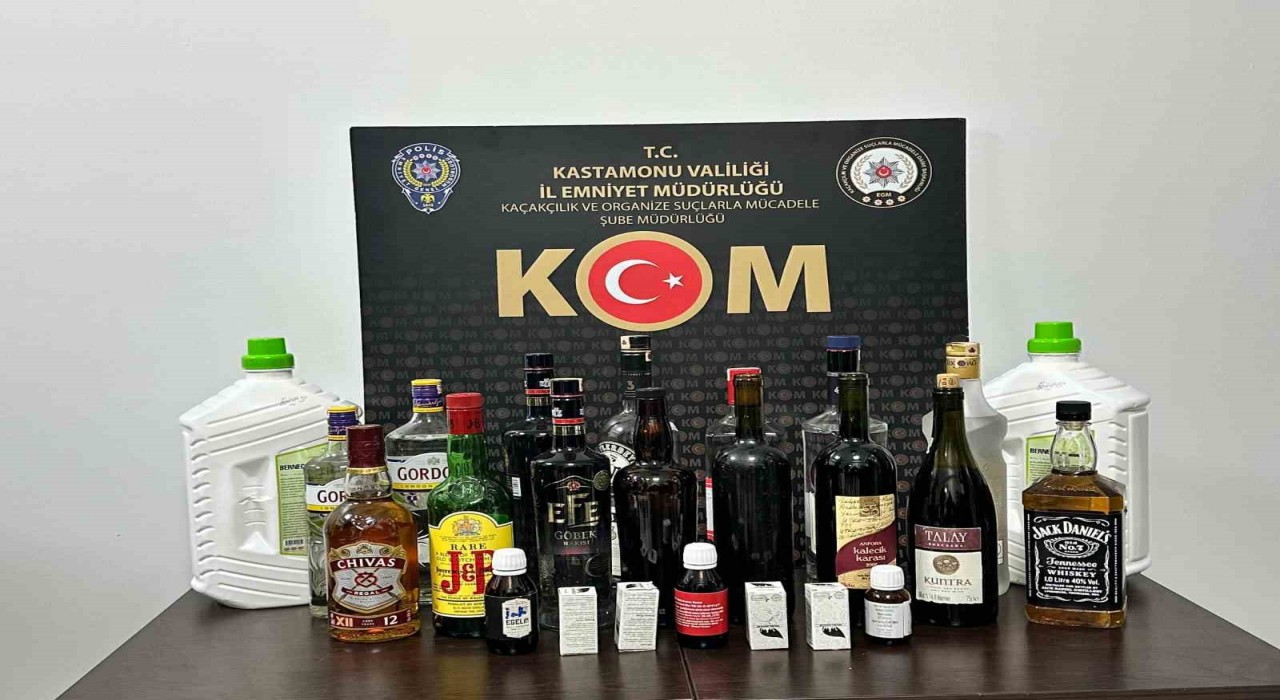 Kastamonuda 15 şişe el yapımı alkol ele geçirildi