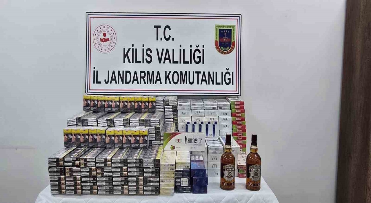 Kiliste yol kontrolünde kaçak sigara ve alkol ele geçirildi