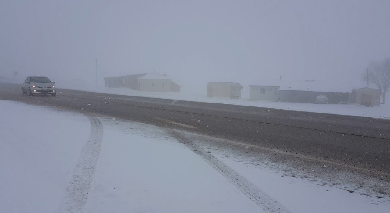 Kızıldağda kar etkili oldu