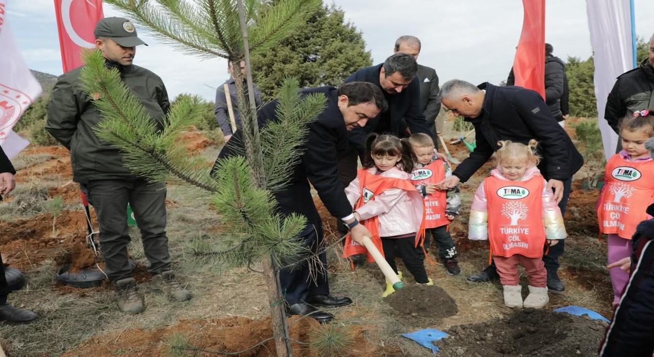 Kütahyada hatıra ormanına 2 bin fidan dikildi