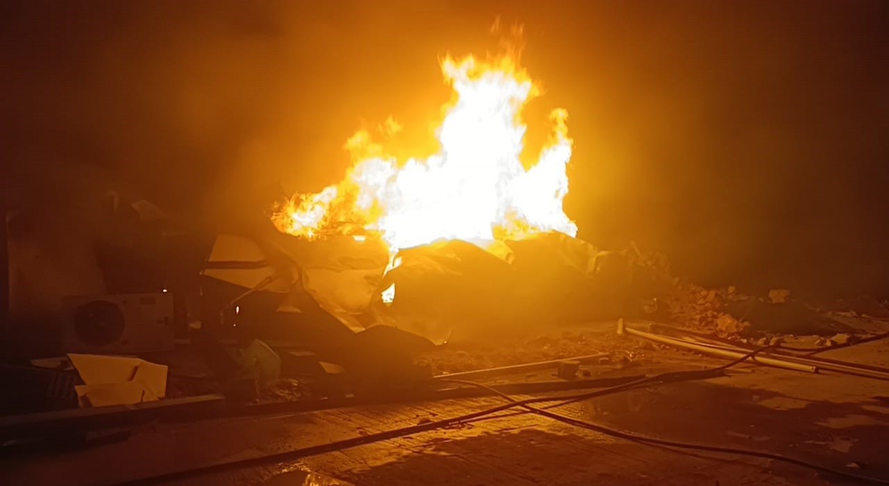 Malatyada şantiyede yangın