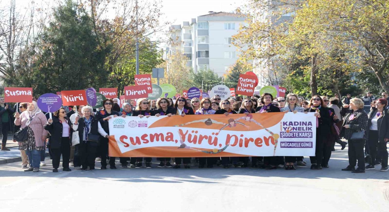 Nilüferde kadınlardan şiddete karşı ortak ses: Susma, yürü, diren