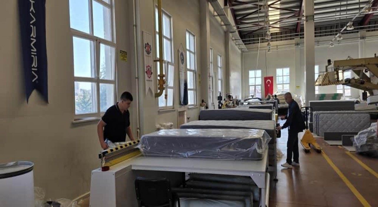 ORAN desteğiyle Kayseride kurulan yatak üretim hattı eğitimden dayanışmaya dönüştü