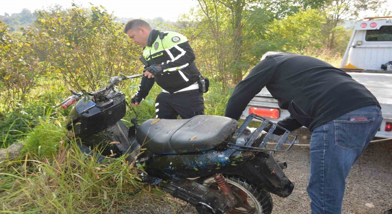Orduda dere yatağında terk edilmiş motosiklet bulundu
