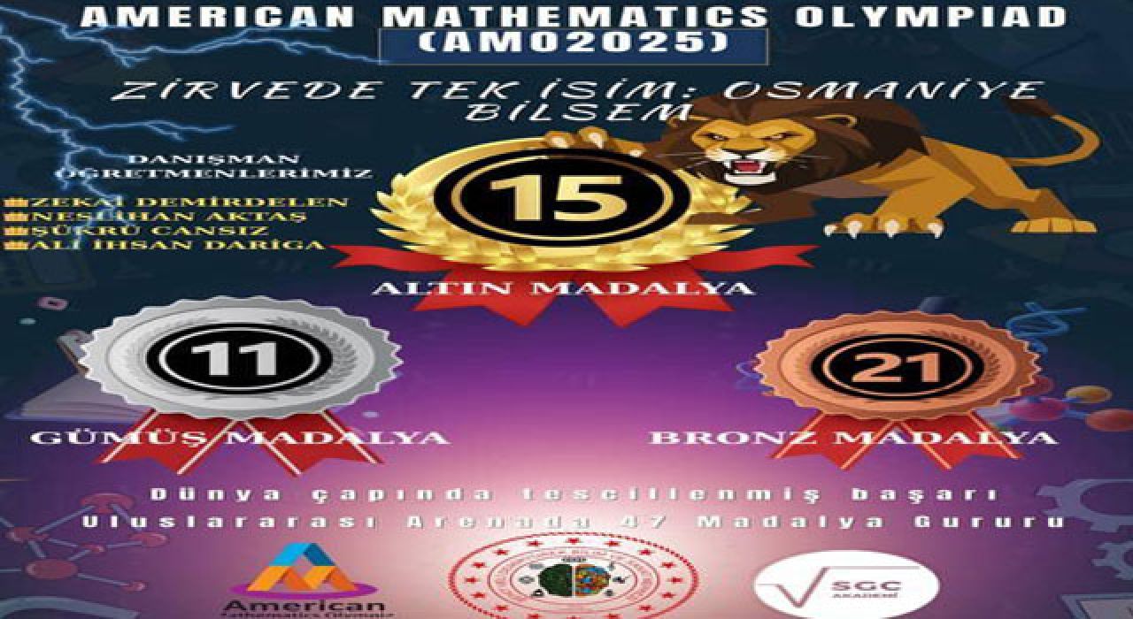 Osmaniye BİLSEM, AMO 2025’te Dünya Çapında Zirveye Yerleşti