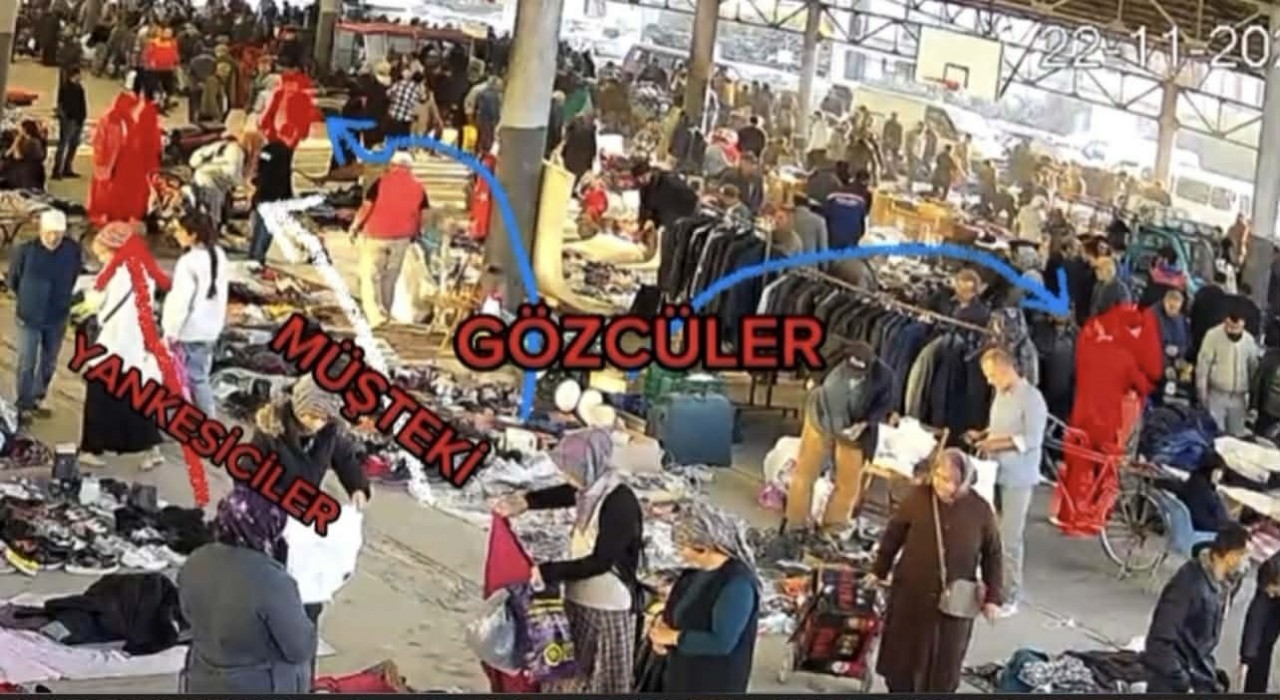 Osmaniyede pazarda yankesicilik yapan 5 şüpheli, gizli bölmeli araçla yakalandı