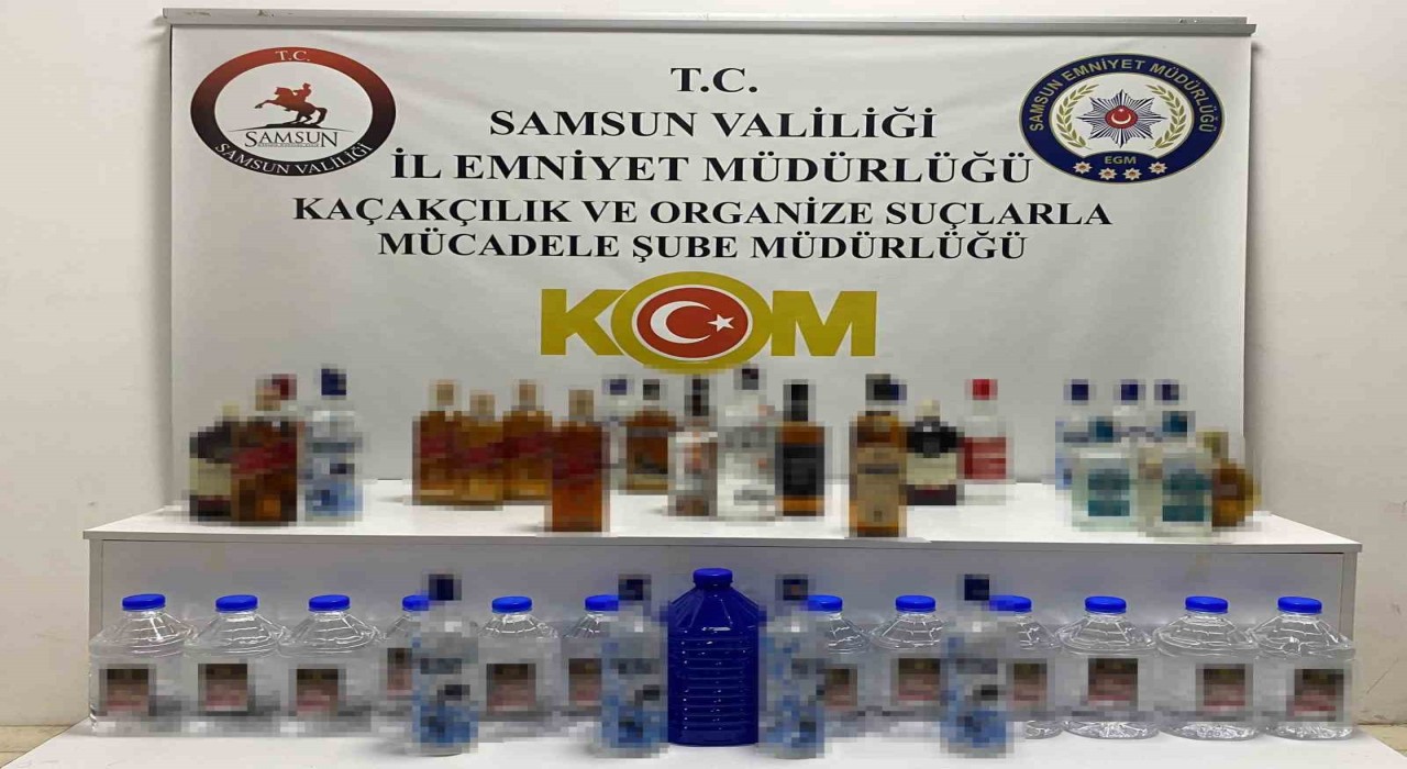 Samsunda 28,1 litre sahte içki ve 35 litre etil alkol ele geçirildi
