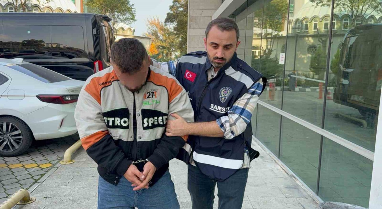 Samsunda uyuşturucu hapla yakalanan şahıs adliyeye sevk edildi