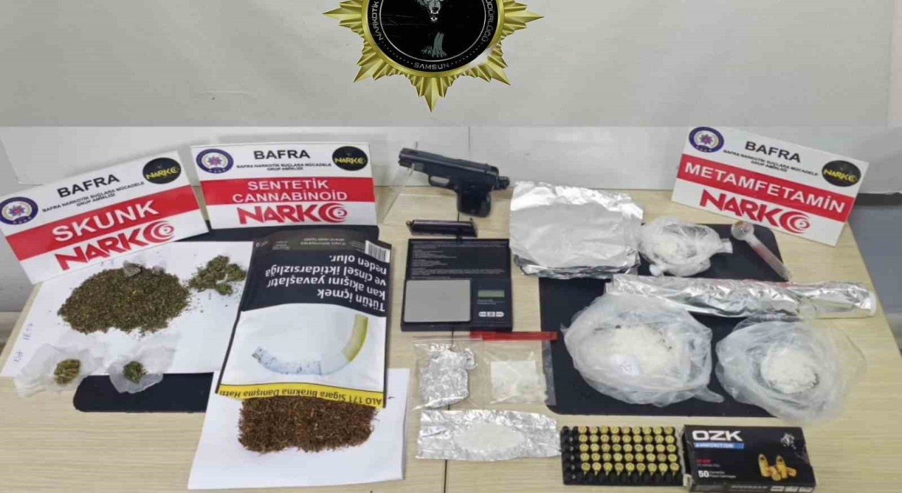 Samsunda uyuşturucu ve silah ele geçirildi