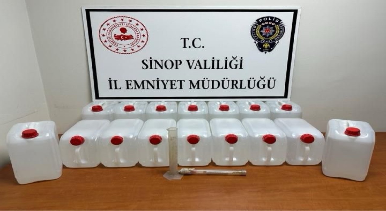 Sinopta 2025 yılında 2 bin 400 litre sahte alkol ele geçirildi