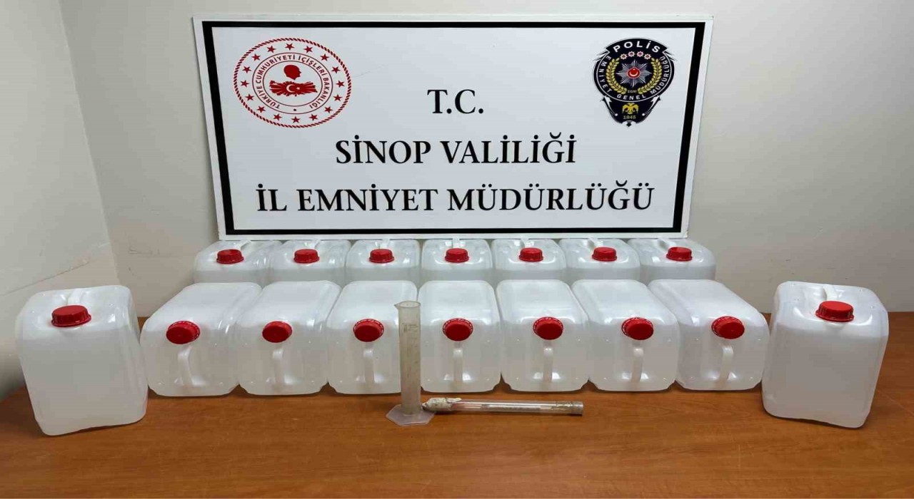 Sinopta 80 litre etil alkol ele geçirildi