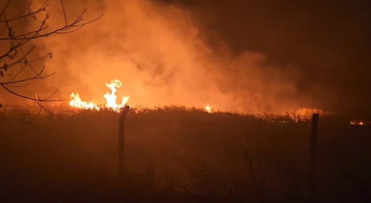 Sülüklü Gölde kamışlar alev aldı