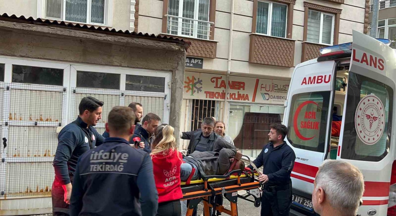 Tekirdağda alkollü vatandaş merdiven boşluğuna düştü