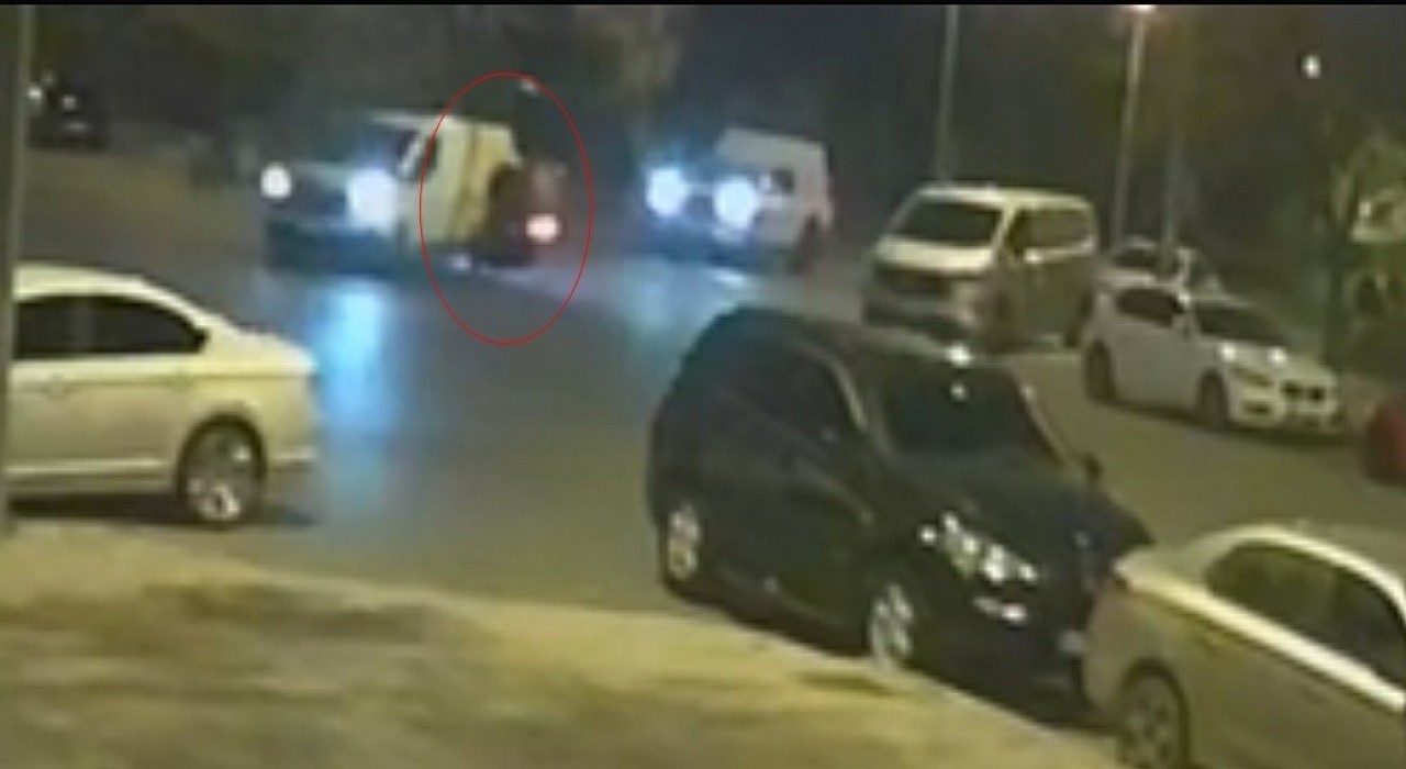 Tekirdağda motosikletlinin ağır yaralandığı kaza kamerada