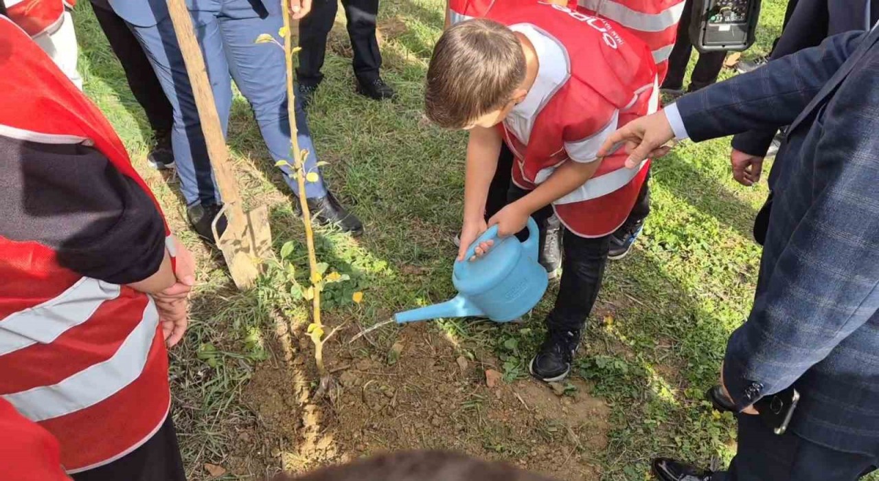 Tekirdağda öğrenciler fidan dikerek Türkiye ve Gazze şehitlerinin adını yaşattı