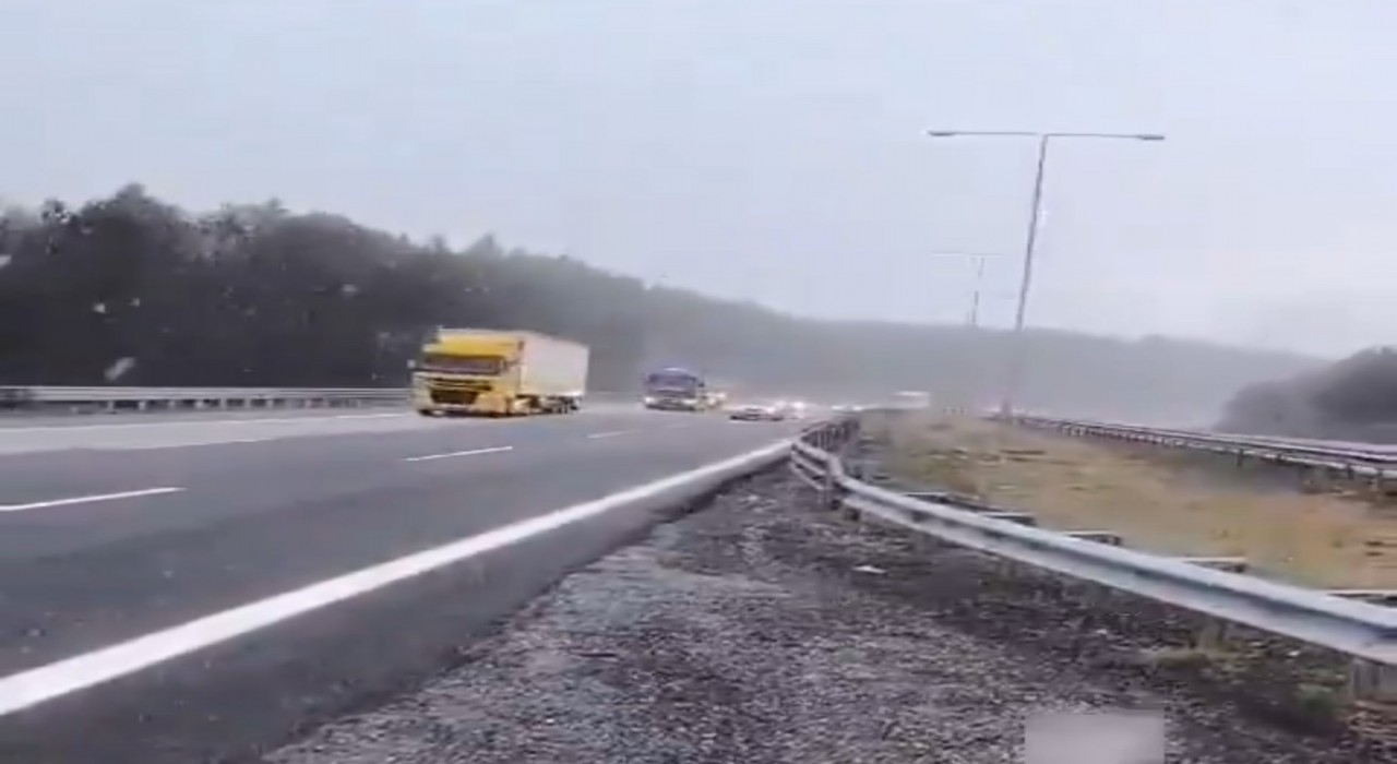 TEMin Bolu geçişinde kar başladı