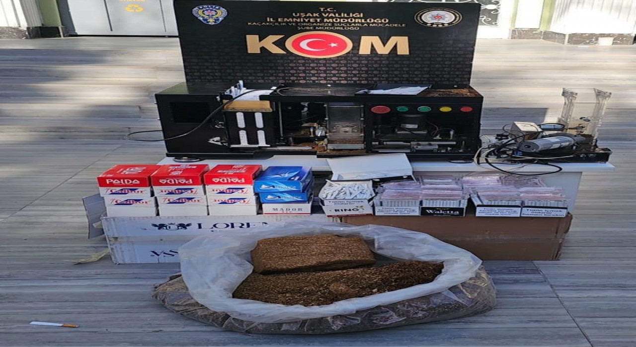 Uşakta çok sayıda kaçak makaron ve tütün ele geçirildi