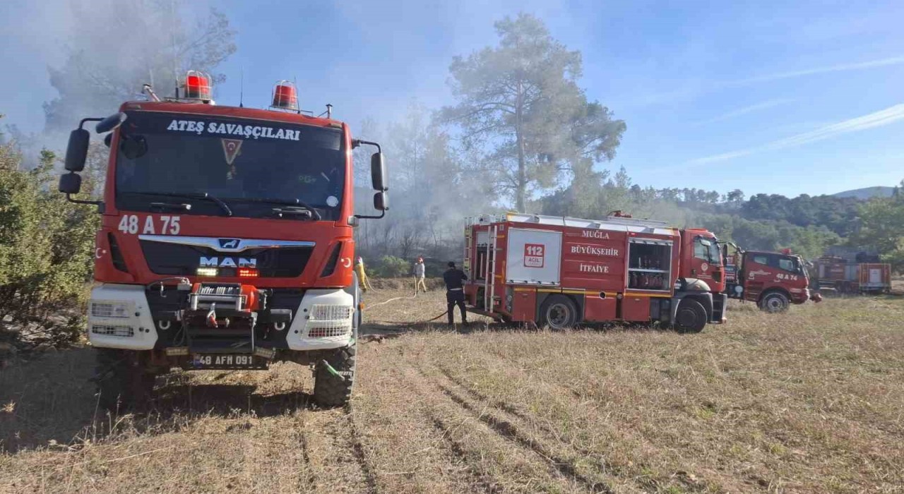 Yatağandaki iki ayrı arazi yangını büyümeden söndürüldü