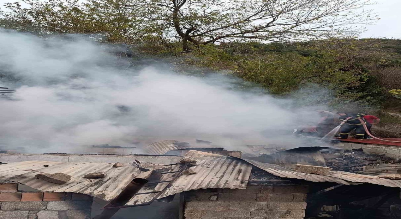 Yayladağında metruk ev yangını