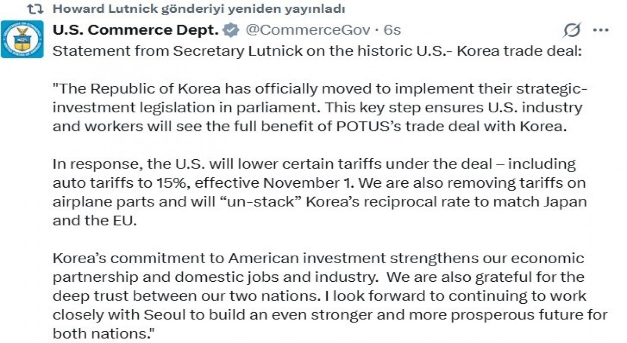 ABDden Güney Koreye vergi indirimi