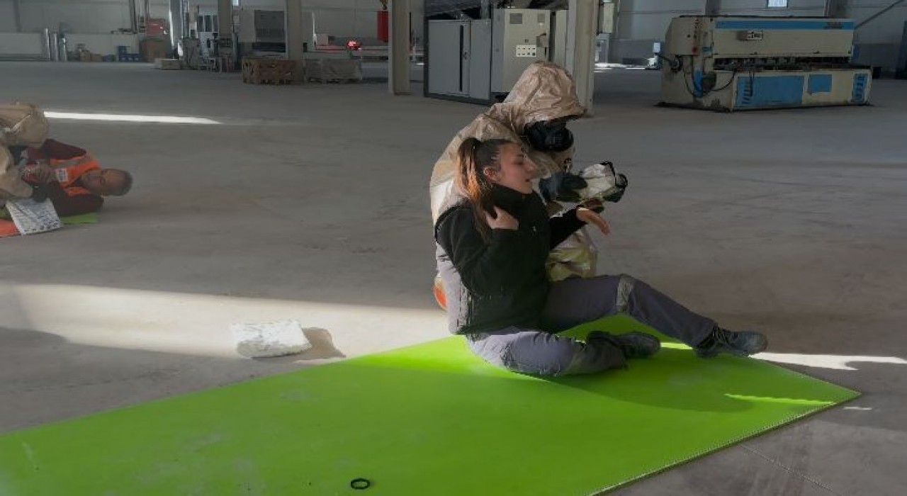 Burdurda gerçeğini aratmayan yangın ve KBRN tatbikatı