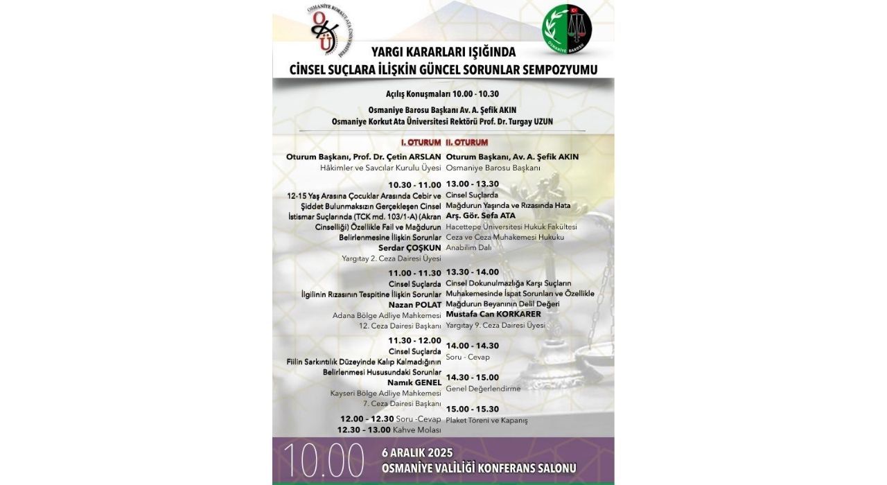 Cinsel Suçlara İlişkin Güncel Sorunlar Osmaniye’de Masaya Yatırılıyor