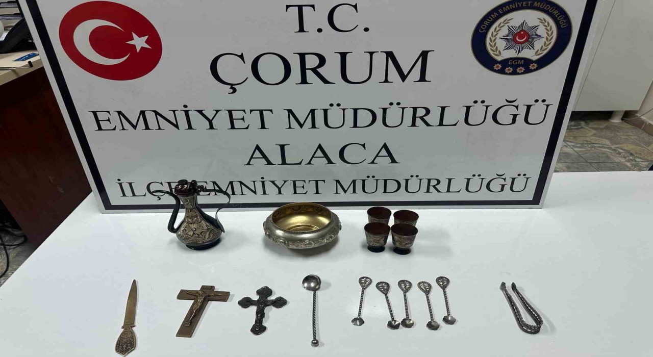 Çorumda tarihi eser operasyonu: 1 gözaltı