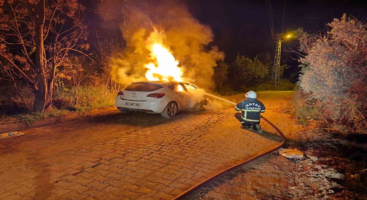 Defnede otomobil alevlere teslim oldu