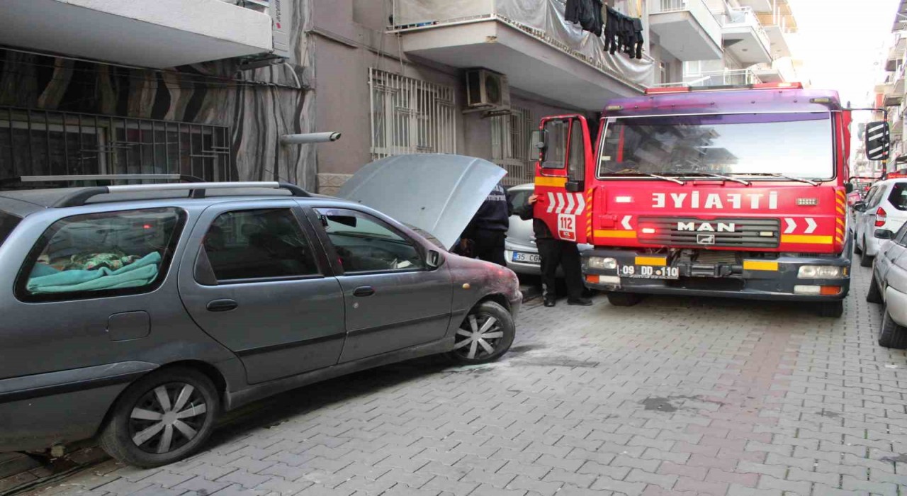 Duyarlı esnaf otomobili yanmaktan kurtardı