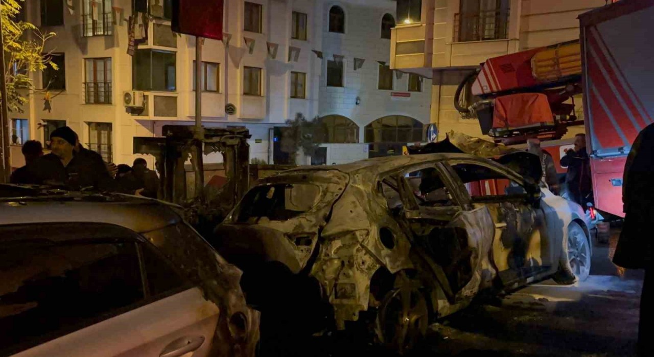 Eyüpsultanda iki araç alevlere teslim oldu