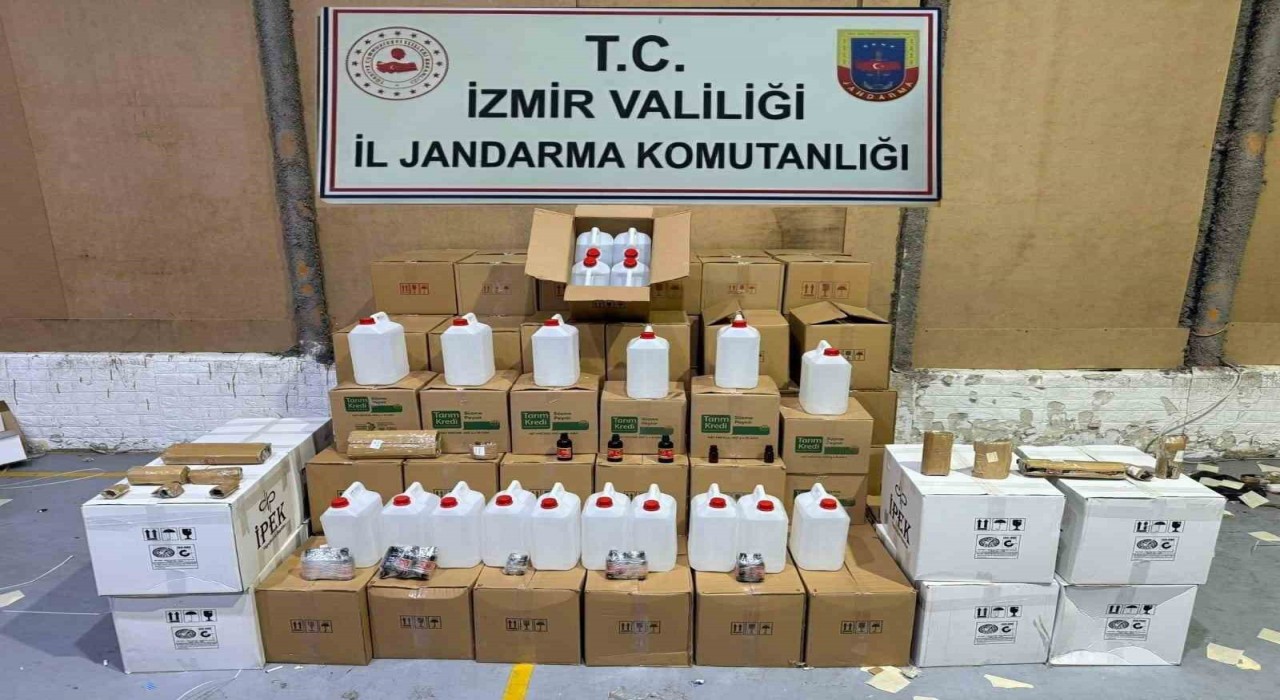 İzmirde sahte içki operasyonu: 2 bin 850 litre etil alkol ele geçirildi