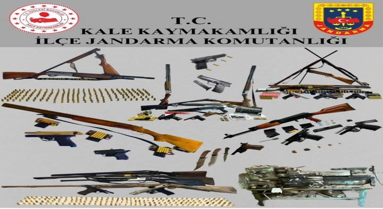 Kalede kaçak silah ve mühimmatla yakalanan 9 şüpheli gözaltına alındı