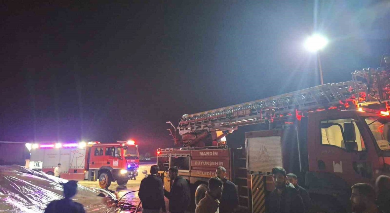 Mardinde mısır kurutma tesisinde çıkan yangın söndürüldü
