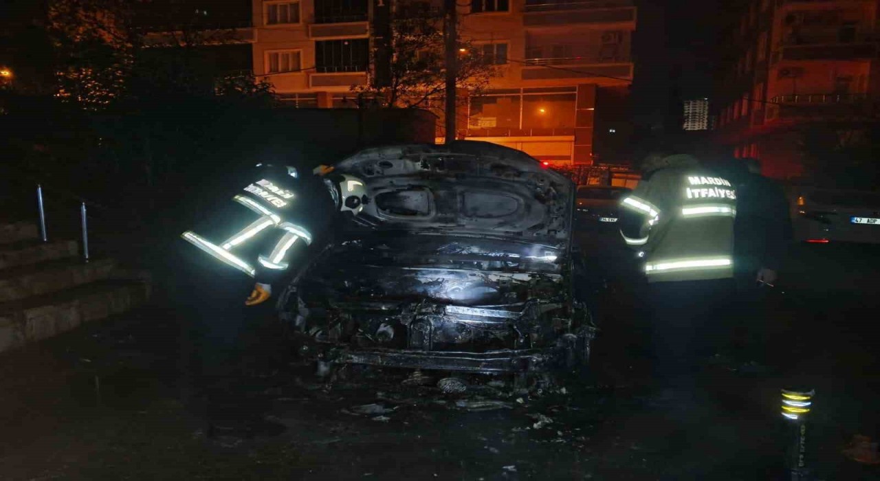 Mardinde park halindeki otomobilde çıkan yangın söndürüldü