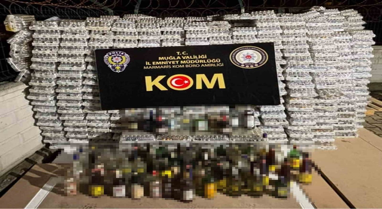 Marmariste 4 bin 166 litre kaçak içki ele geçirildi